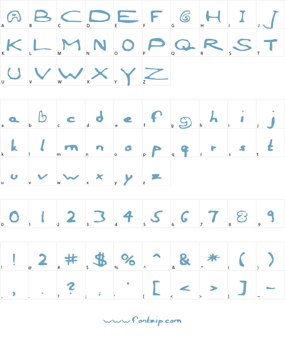 AEZ outline frenzy-1 Font Character